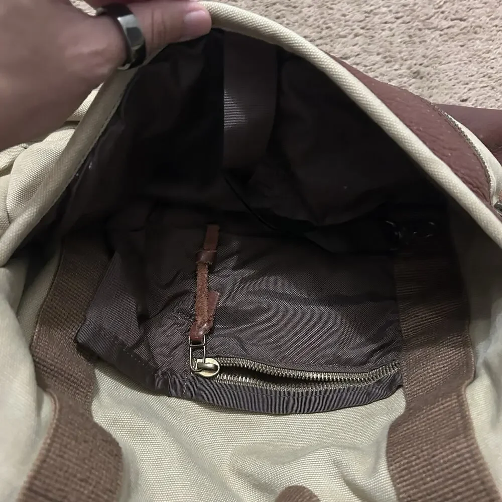 Vintage Buffalo Jackson Trading Co. Canvas & Leather Trim Messenger Bag
